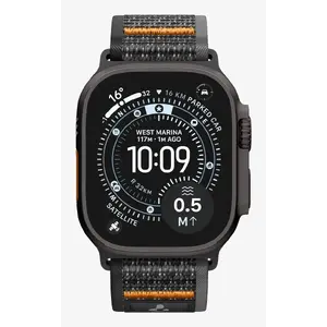 Ремешок Spigen Athlex Air 2 для смарт-часов — тканевый черно-оранжевый, запястье 155–245 мм