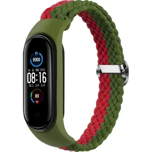 Плетёный ремешок для Smart Band M3/M4/M5/M6 от OEM — зелёно‑красный