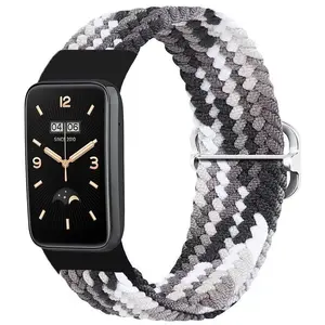 Плетёный ремешок для Beline Mi Band 7 Pro / M7 Pro (13), чёрно‑белый