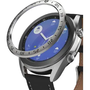 Ringke bezel styling for Galaxy Watch 3 (41mm) — stainless silver metal bezel accessory