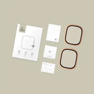 Tempered Glass Screen Protector Tech-Protect Glass Ring for Apple Watch Ultra 49mm Cosmic Orange (2-pack)