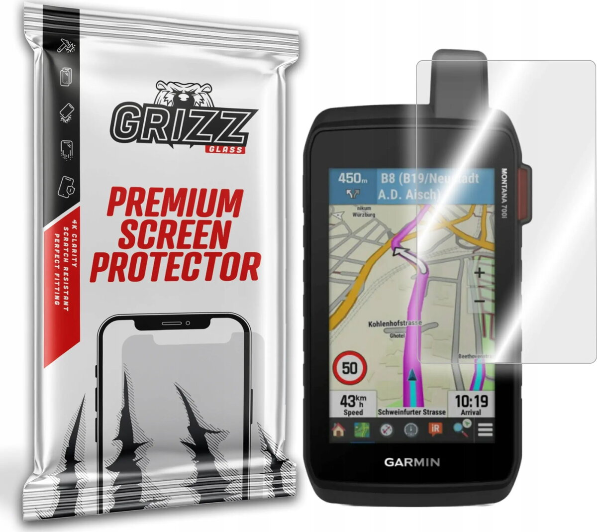 Hibrīdais aizsargstikls GrizzGlass priekš Garmin Montana