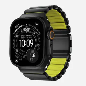 Band Nomad Stratos — Black Titanium, 23.6 mm width, compatible with smartwatches, wrist 130–200 mm