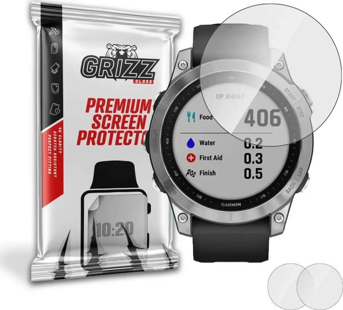 Hibrīdais aizsargstikls GrizzGlass priekš Garmin Fenix