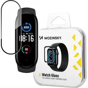 Wozinsky hybrid tempered watch glass screen protector for Xiaomi Mi Band 5, black