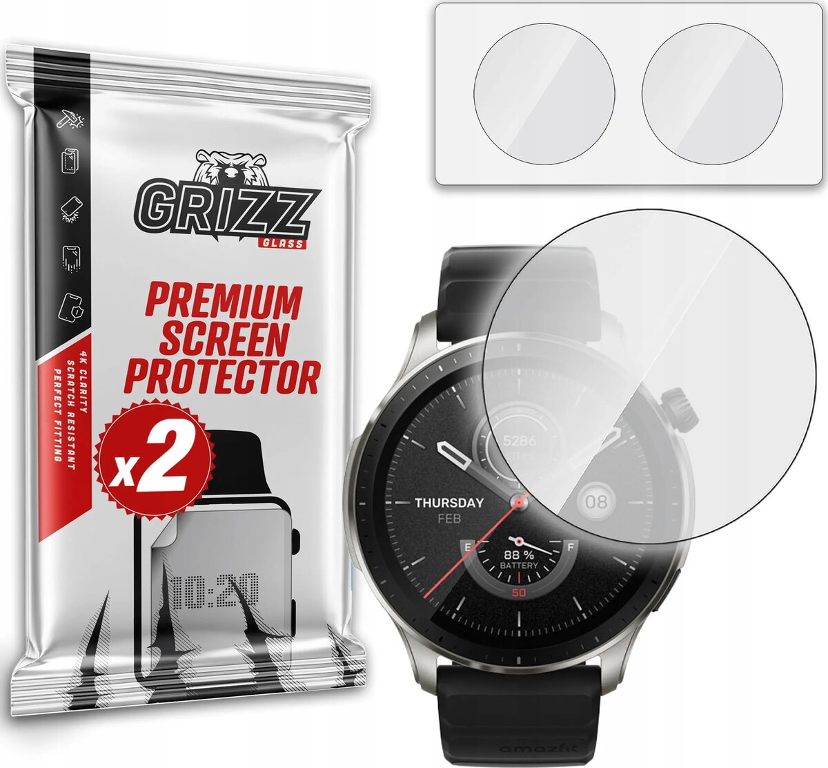 Hibrīda ekrāna aizsargs GrizzGlass priekš Amazfit