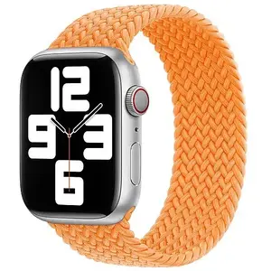 Ремешок Apple Braided Solo Loop для Watch 44/45/46/49 мм, ярко-оранжевый, размер 4 — оригинал