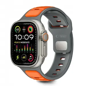 Ремешок Tech-Protect IconBand Line для Apple Watch 44/45/46/49 мм — серо-оранжевый