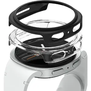 Protective case pack for Galaxy Watch 8 (44 mm) by Ringke — Clear & Matte Black, slim 2-pack