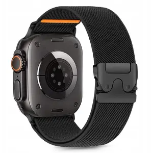 Ремешок Tech-Protect Nylon Clasp для Apple Watch 44/45/46/49 мм, совместим с Series 6–10, SE, Ultra 1/2 — черный