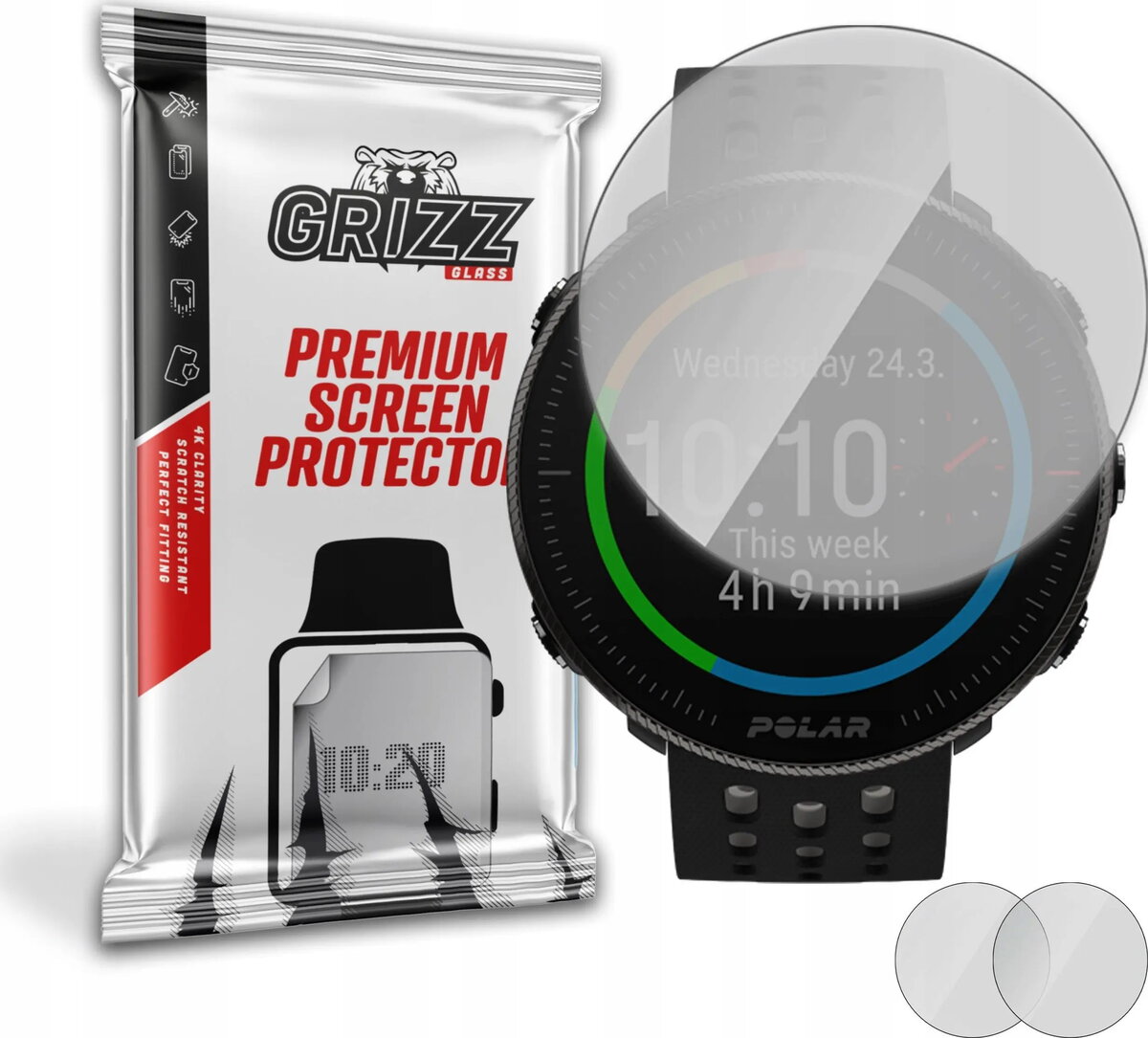 Aizsargplēve GrizzGlass priekš Polar Vantage M2