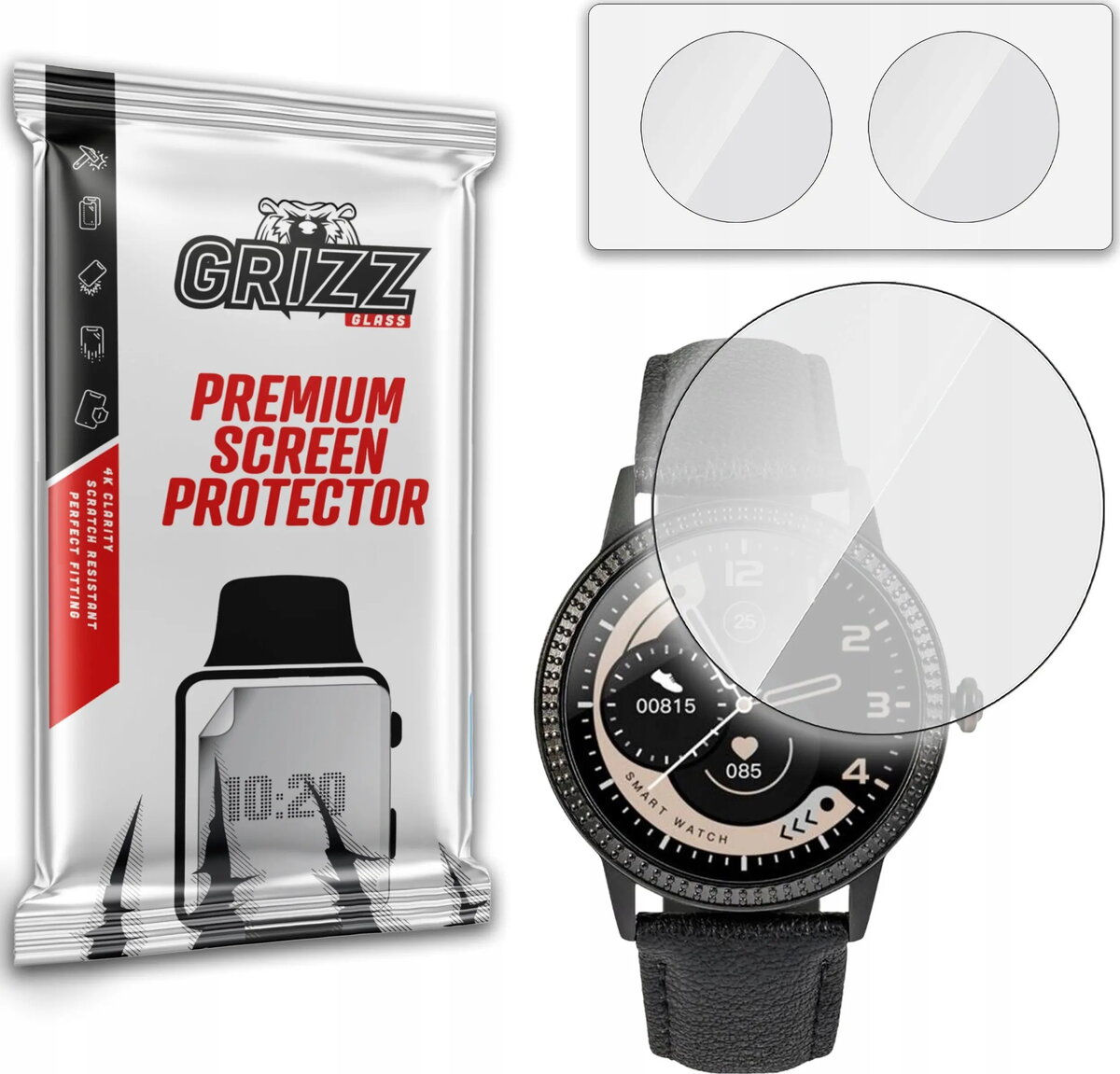Hibrīdais aizsargstikls GrizzGlass priekš Watchmark WCF18