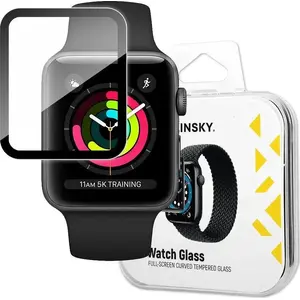 Защитное гибридное стекло для Apple Watch 38 мм — Wozinsky, чёрное