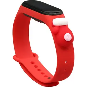 Hurtel replacement silicone strap for Xiaomi Mi Band 6 / Mi Band 5 — red glove-style bracelet
