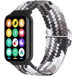 Плетёный ремешок для Mi Band 8 Pro / M8 Pro от Beline, чёрно‑белый, совместимый с моделью