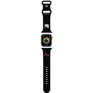 Ремешок для Apple Watch Sourcing Hello Kitty HKAWLSCHBLK — силиконовый для 42/44/45/49 мм, чёрный с головой Kitty