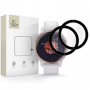 Aizsargstikls Hofi Tech-Protect Glass Flex+ (2 gab.) priekš Garmin Venu 2S, melns