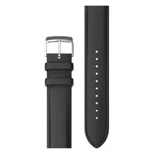 Ādas siksniņa 20 mm Mobvoi TicWatch E/C2 — melna