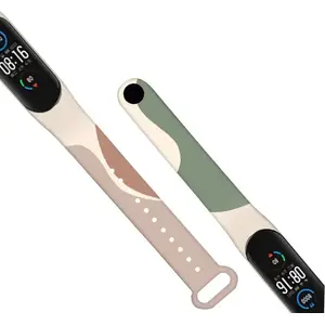 Силиконовый ремешок Hurtel для Xiaomi Mi Band 6 / Mi Band 5 — камуфляж
