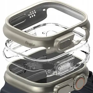 Protective Screen and Case Set Ringke for Apple Watch Ultra (49 mm) – Clear & Titanium Grey, 2-pack