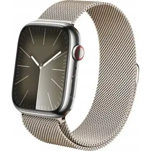 Стальной ремешок Crong Milano Steel для Apple Watch 44/45/46/49 мм (шампань)