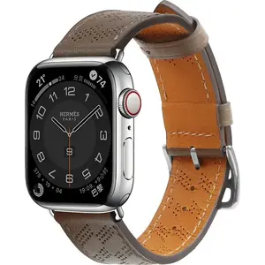 Кожаный ремешок‑браслет для Apple Watch (41/40/38 мм) Hurtel — тёмно‑коричневый, совместим с SE/8/7/6/5/4/3/2/1