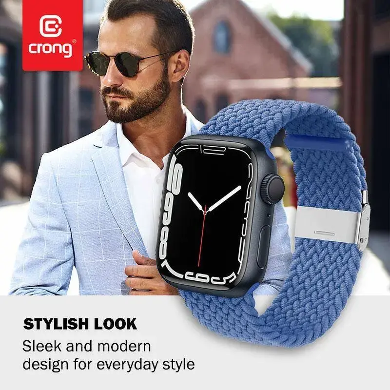 Siksniņa Crong CRG-44WAV-BLU priekš Apple Watch Photo 7