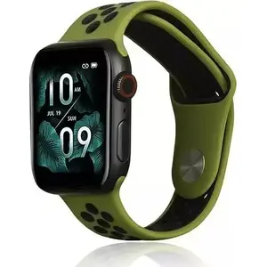 Silikona sporta siksniņa Apple Watch 38/40/41 mm — zaļi‑melna
