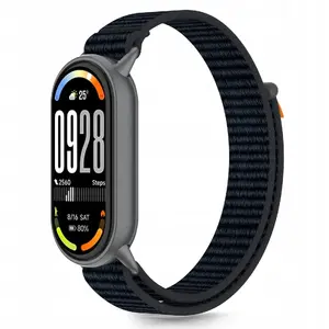 Tech-Protect Nylon Stripe Replacement Strap for Xiaomi Smart Band 8/9/10/NFC — Black/Orange