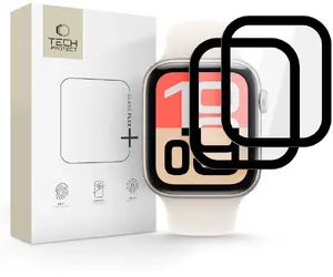 Aizsargstikls Tech-Protect Glass Flex+ 2 gab. priekš Apple Watch 40 mm (Series 4/5/6/SE/1/2/3) melns