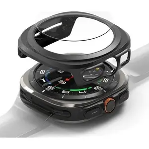Защитный тонкий чехол и закалённое стекло Ringke для Galaxy Watch Ultra 47 мм — Titanium Black