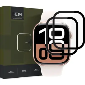 Aizsargstikls Hofi Hybrid Pro+ 2 gab. Apple Watch 10 42 mm — melns