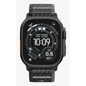 Ремешок для смарт-часов Spigen Athlex Air 2 — тканевый черно-оранжевый, обхват запястья 155–245 мм