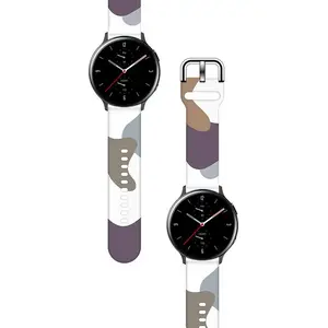 Hurtel silicone replacement strap for Samsung Galaxy Watch 46mm — camo pattern, bracelet-style
