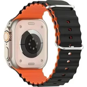 Beline Silicone Waves strap for Apple Watch 38/40/41 mm — black-orange