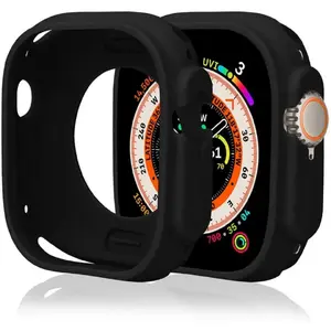 Silicone watch case for Apple Watch 42 mm (Series 1/2/3) — Hurtel, black