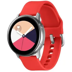 Replacement silicone watch strap 20mm Hurtel — universal smartwatch band, red