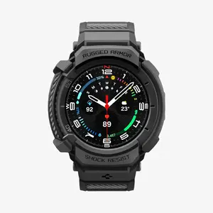 Чехол и ремешок Spigen Rugged Armor Pro для Watch 8 Classic 46 мм, матовый чёрный