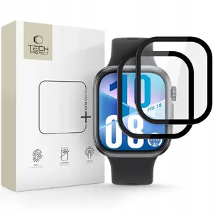 Hibrīda ekrāna aizsargs Tech-Protect Glass Flex+ 2 gab. priekš Huawei Watch Fit 4 (melns)