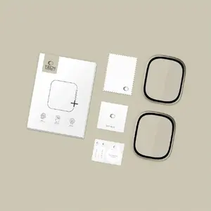 Tempered glass screen protector Tech-Protect Glass Ring for Apple Watch Ultra 1/2/3 49mm Titanium — 2 pack