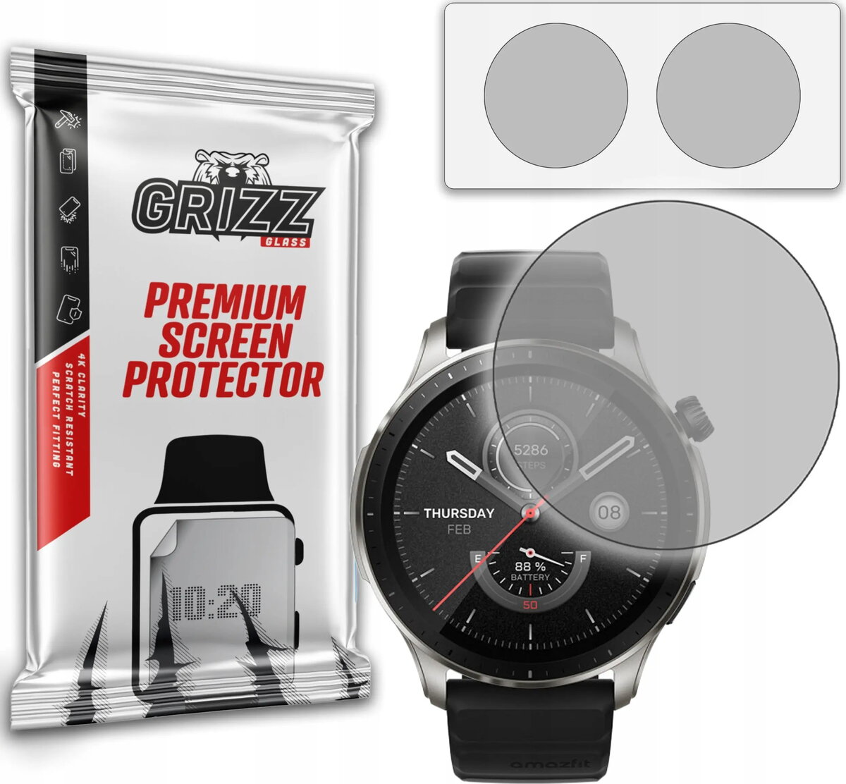 Aizsargplēve GrizzGlass priekš Amazfit GTR 4