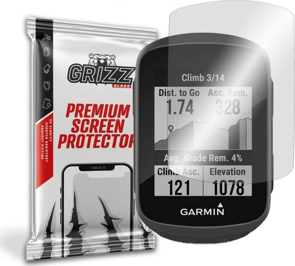 Hibrīda ekrāna aizsargstikls GrizzGlass priekš Garmin