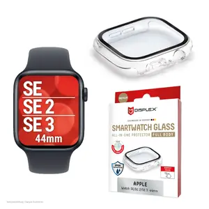 PanzerGlass Displex 10H Закалённое стекло Full Body для Apple Watch SE/SE2/SE3 44 мм, IP68, Snap-On, прозрачное