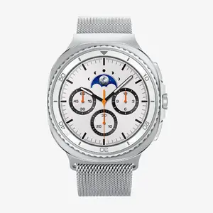Ремешок Spigen Metal Fit для Galaxy Watch 8 (40/44 мм) и Watch 8 Classic (46 мм) — серебристый, запястье 135–215 мм