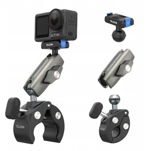 Telesin Mount Clamp Magic Arm Universal Holder for Action Cameras (compatible with DJI Action 5/Pro/4/3, Osmo, 360 / S3-hbm-14-tdj)
