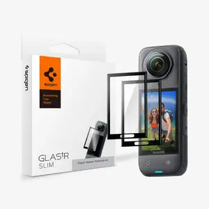 Screen Protector Spigen Glas.tR SLIM for Insta360 X4 — 2-pack, Black/Transparent