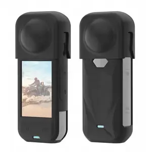 Lens Cap and Silicone Housing Cover for Insta360 X5 by Puluz — Protective Lens Cap and Soft Silicone Case
