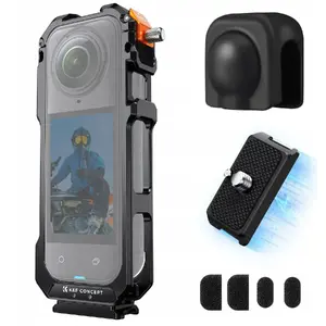 Frame mount protective cage for Insta360 X5 — 2x ISO 1/4 ports, protective cover (No name)