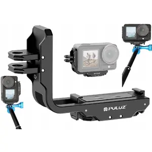 Turētājs-rāmis Puluz priekš DJI Osmo Action 5 Pro / 4 — sliede ar 1/4" un GoPro savietojamību