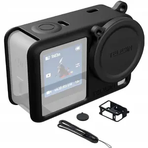 Protective case with strap and lens cap for Telesin DJI Osmo Action 6 (model SB11093)